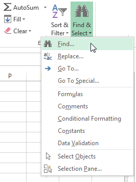 go to special in excel for mac
