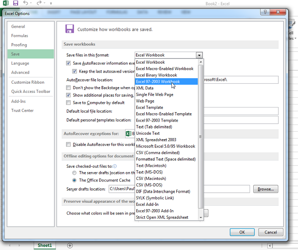 How To Save Excel Files In 97 2003 Format Excel Tutorial For Excel 2013